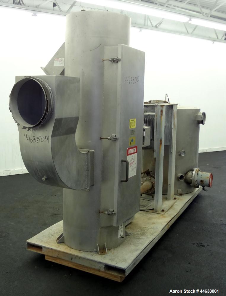 Used Gala Industries Spin Dryer, Model 12.3 ECBF, 304 Stainless Steel. Rotor speed 1017 rpm. Includes side access door, screen sections, and rotor. Driven by a 7.5 hp, 3/60/460 volt, 1180 rpm motor. ...