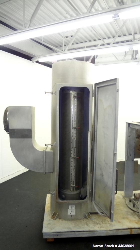 Used Gala Industries Spin Dryer, Model 12.3 ECBF, 304 Stainless Steel. Rotor speed 1017 rpm. Includes side access door, screen sections, and rotor. Driven by a 7.5 hp, 3/60/460 volt, 1180 rpm motor. ...