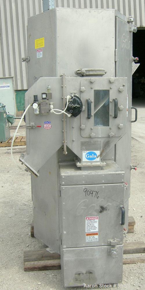 Used: Gala spin dryer, model ECLN-BF 12.3, 304 stainless steel.1017 rpm, (3) Screen sections. Approximate 12" diameter x 60" long rotor. Driven by a 7.5 hp, 3/60/208-230/460 volt, 1750 rpm motor. Sid...