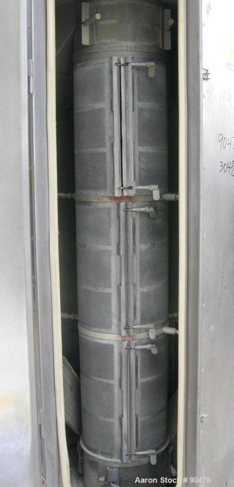 Used: Gala spin dryer, model ECLN-BF 12.3, 304 stainless steel.1017 rpm, (3) Screen sections. Approximate 12" diameter x 60" long rotor. Driven by a 7.5 hp, 3/60/208-230/460 volt, 1750 rpm motor. Sid...