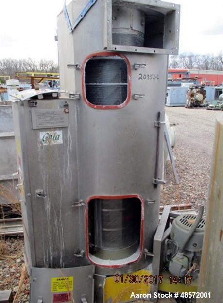 Used Gala Spin Dryer, Model 16.3DW, Stainless Steel. Capacity approximately 2,000 lbs per hour. Driven by a 7.5hp, 230/460 volt motor. Rated 780 rpm dryer speed. Includes a 450 gallon reservoir. Seri...