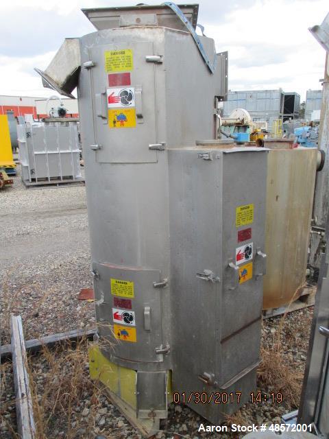 Used Gala Spin Dryer, Model 16.3DW, Stainless Steel. Capacity approximately 2,000 lbs per hour. Driven by a 7.5hp, 230/460 volt motor. Rated 780 rpm dryer speed. Includes a 450 gallon reservoir. Seri...