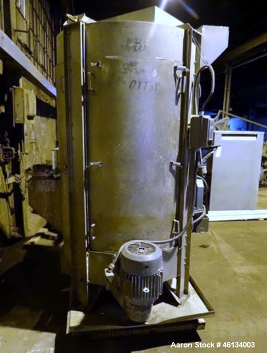 Used Gala Spin Dryer, Model 201BF, Stainless Steel. Bottom feed, 380 rpm rotor speed, underdriven with 7.5 hp, 230/460 volt, 1760 rpm motor. Serial #770811