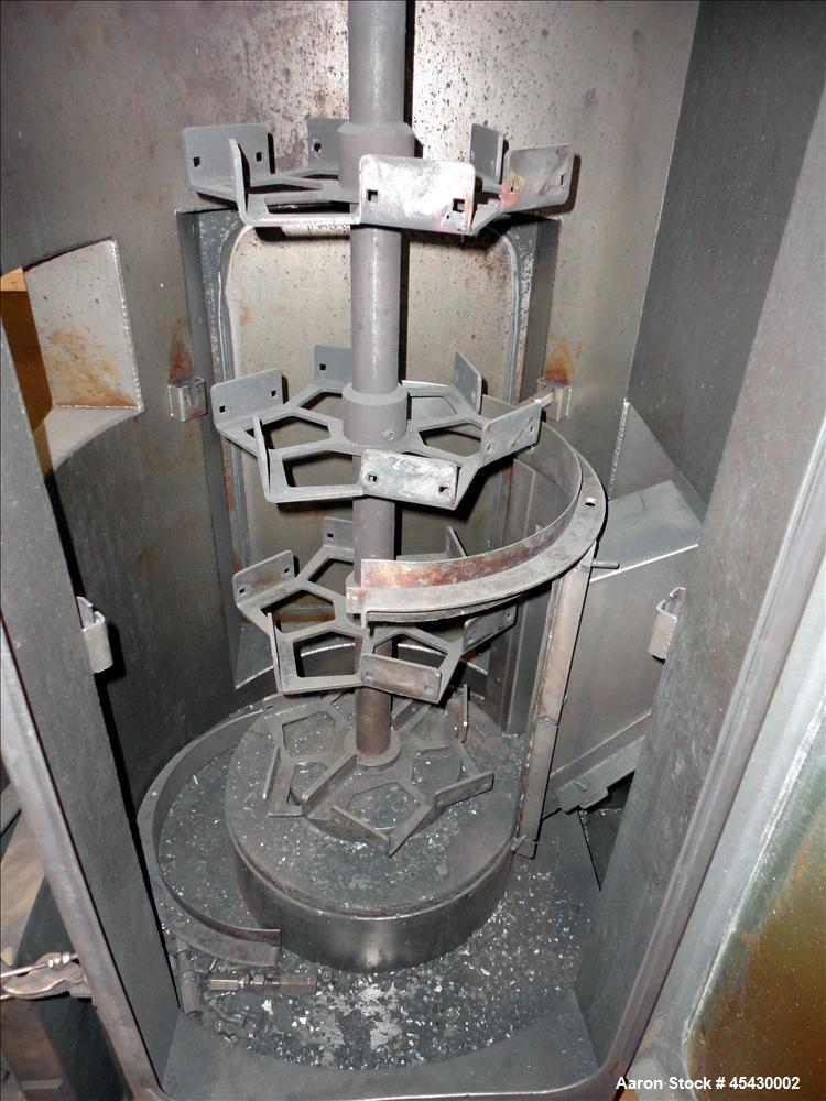 Used Gala Industries Spin Dryer, Model 3016 BF-RD, 304 Stainless Steel. Approximate drying capacity based on pellets 14,000 lbs/hr (off Gala spec sheet). Side access doors 55 " x 16" and 25" x 16". R...