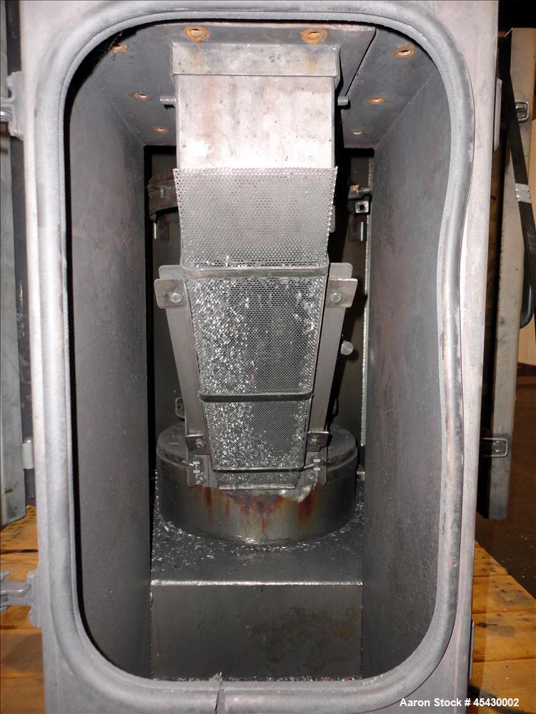 Used Gala Industries Spin Dryer, Model 3016 BF-RD, 304 Stainless Steel. Approximate drying capacity based on pellets 14,000 lbs/hr (off Gala spec sheet). Side access doors 55 " x 16" and 25" x 16". R...