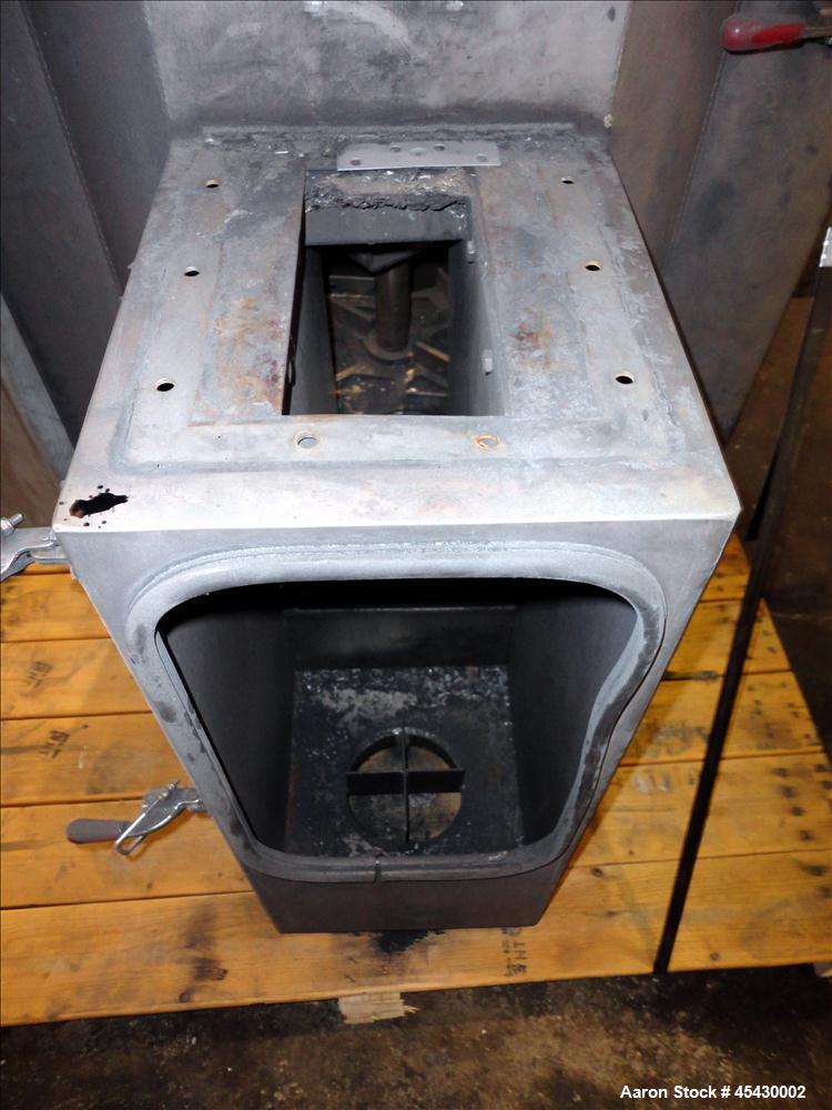 Used Gala Industries Spin Dryer, Model 3016 BF-RD, 304 Stainless Steel. Approximate drying capacity based on pellets 14,000 lbs/hr (off Gala spec sheet). Side access doors 55 " x 16" and 25" x 16". R...