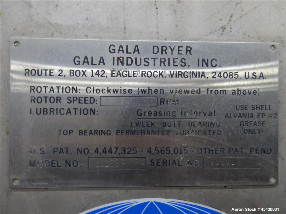 Used Stainless Steel Gala Industries Spin Dryer, Model 3016 BF