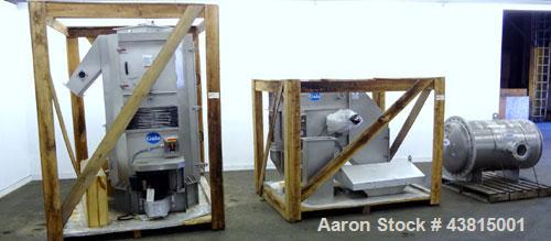 Unused- Gala Industries Centrifugal Spin Dryer, Model 3032 DW, 304 Stainless Steel. Approximate drying capacity 11,500 kg/hr (25,000 lbs/hr). Rotor speed 403-415 rpm. (3) Screen sections, side access...