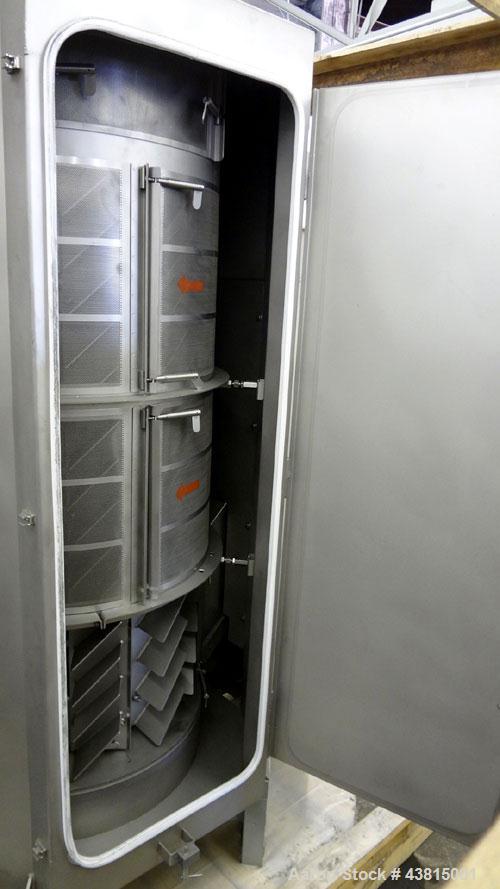 Unused- Gala Industries Centrifugal Spin Dryer, Model 3032 DW, 304 Stainless Steel. Approximate drying capacity 11,500 kg/hr (25,000 lbs/hr). Rotor speed 403-415 rpm. (3) Screen sections, side access...