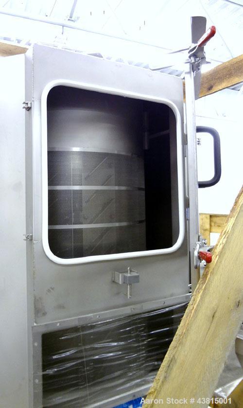 Unused- Gala Industries Centrifugal Spin Dryer, Model 3032 DW, 304 Stainless Steel. Approximate drying capacity 11,500 kg/hr (25,000 lbs/hr). Rotor speed 403-415 rpm. (3) Screen sections, side access...