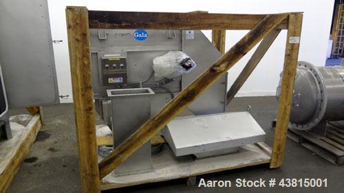 Unused- Gala Industries Centrifugal Spin Dryer, Model 3032 DW, 304 Stainless Steel. Approximate drying capacity 11,500 kg/hr (25,000 lbs/hr). Rotor speed 403-415 rpm. (3) Screen sections, side access...