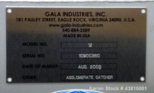 Unused- Gala Industries Centrifugal Spin Dryer, Model 3032 DW, 304 Stainless Steel. Approximate drying capacity 11,500 kg/hr (25,000 lbs/hr). Rotor speed 403-415 rpm. (3) Screen sections, side access...