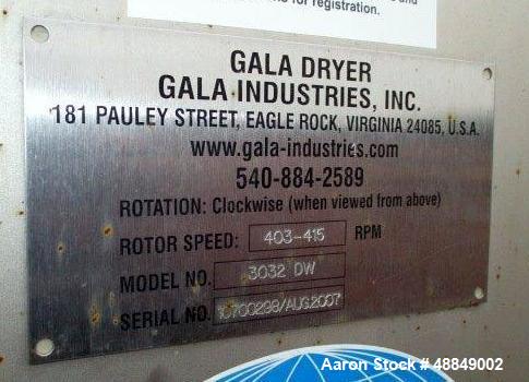 Used- Gala Stainless Steel Spin Dryer, Model 3032-DW.