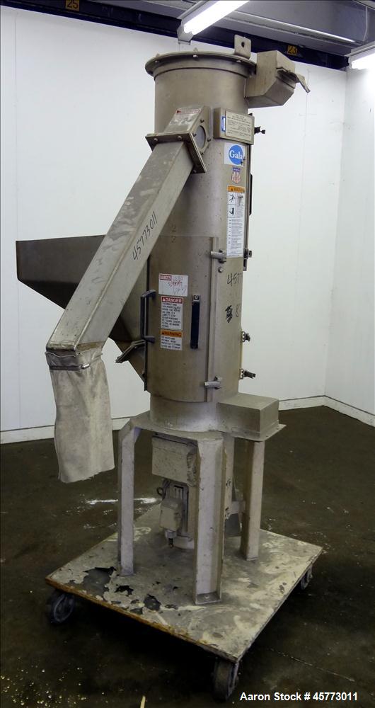 Used Gala Industries Spin Dryer, Model 8.2 BF, driven by an approximate 5 hp, 230-460 volt motor with rotor speed of 1750 rpm. Mounted on a Portable Carbon Steel Frame with Casters. Serial # 971083.