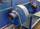 Used Screw pellet cooling conveyor. Bottom perforated holes, top hinged cover, side mounted blowers.
