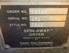 Used Stainless Steel Carter Day Spin-Away Spin Dryer, Model DBA2
