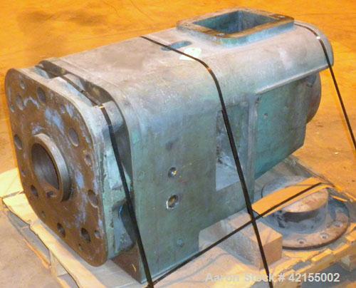 Used Prodex 6" Extruder Thrust Housing, carbon steel. Approximate 43" long section, 7-1/4" flanged opening. 10" x 8" top feed opening.