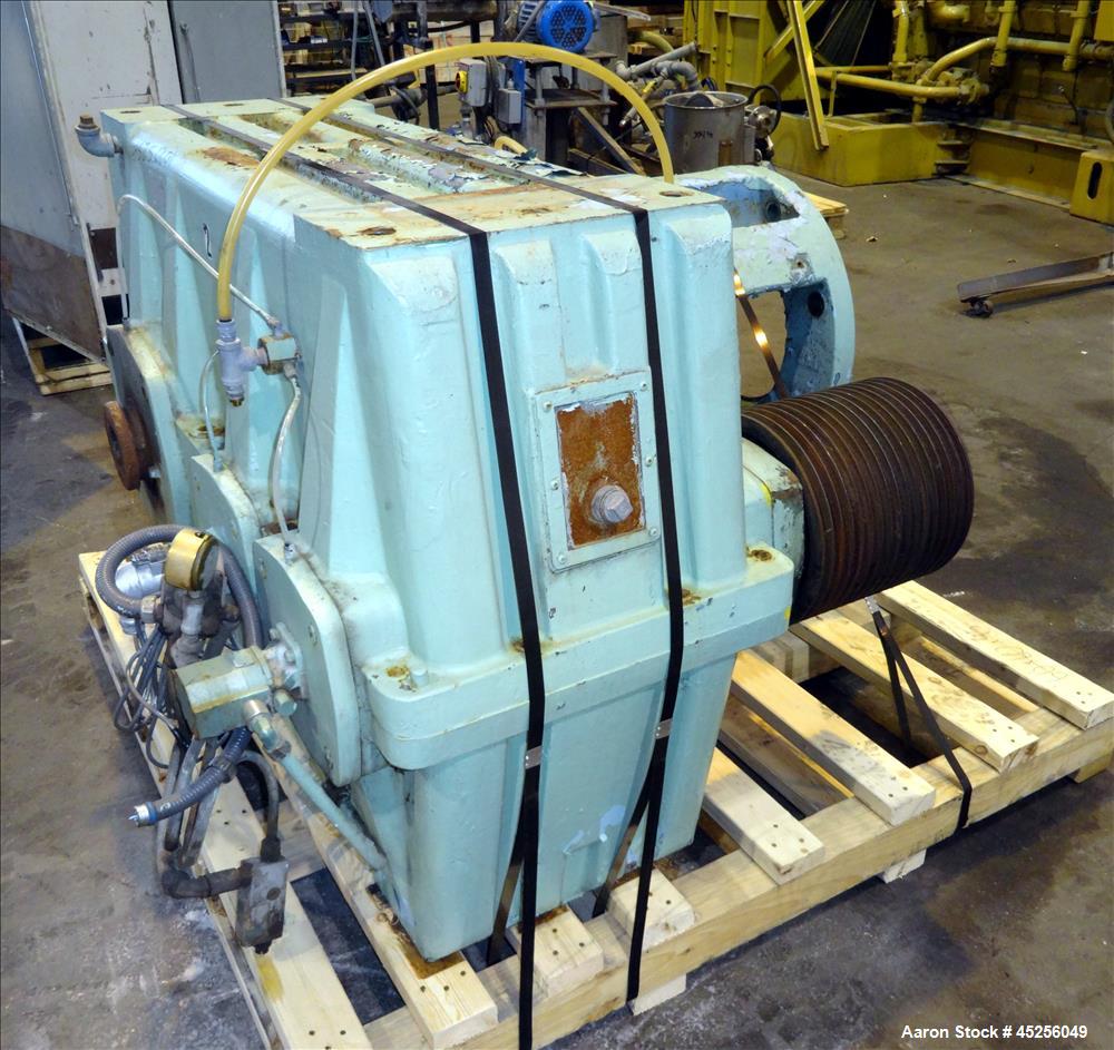 Used Davis Standard Gearbox. Model 600S. Ratio 17.21 to 1. S.O. # 44302C. Serial# D7376. Last used on 6" single screw extruder. Approximate 18" centerline height.