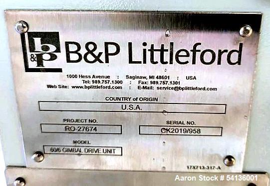 Used B&P Littleford Model 60/6 Gimbal Drive Unit – For Ko-Kneader Anode Paste Mixing