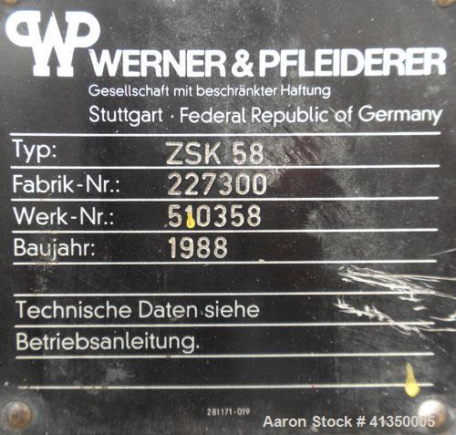 Used Werner Pfleiderer Co-Rotating Design Gearbox, Type ZSK 58
