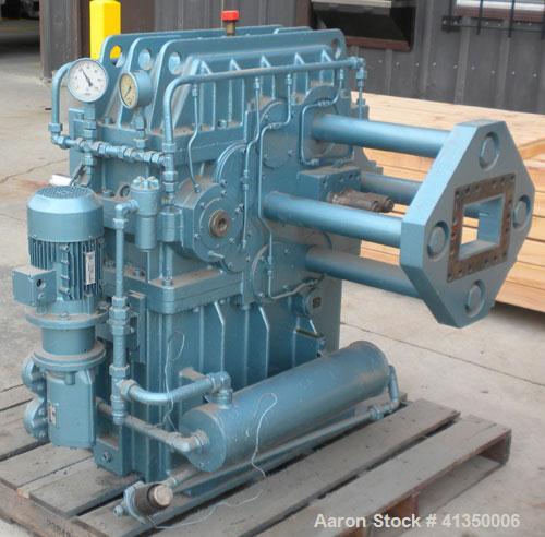 Used Werner Pfleiderer Co-Rotating Design Gearbox, Type 2A58.5/1750. Last used on a ZSK-70. 4.26:1 ratio.