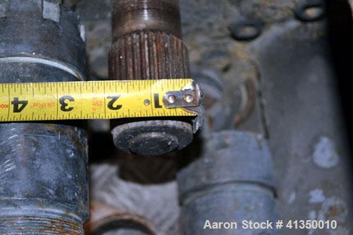 Used Werner Pfleiderer Co-Rotating Design Gearbox, type ZSK-83-R240P, rated 149 kW. Center to center on output shafts approximately 3" (76.2mm), outer diameter of spline 1.957" (49.71 mm), height fro...