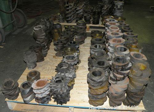 Used Werner & Pfleiderer ZSK-120 MM Twin Screw Extruder Parts Consisting Of: (2) Screw shafts, and approximately 280 miscellaneous screw segments.