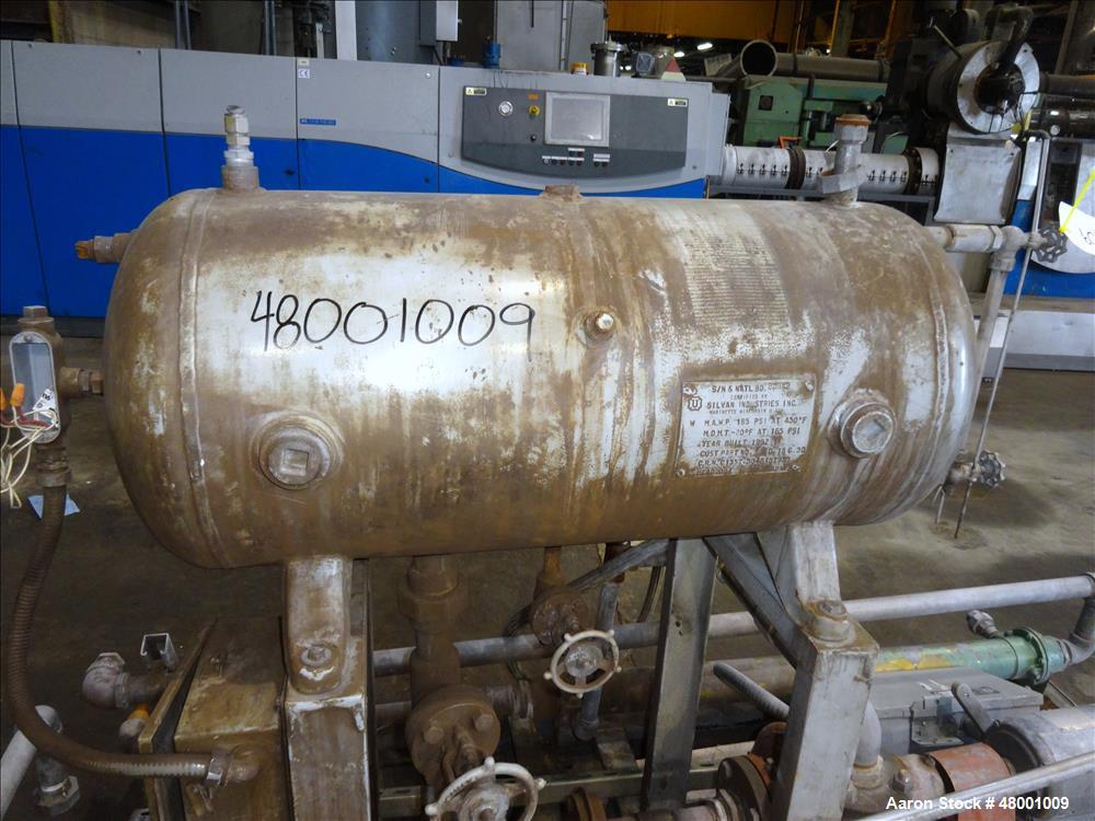 Used Lube Systems Inc. Water System. Consisting of pump, tank and heat exchanger. Mounted on a carbon steel frame.