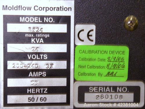 Used Moldflow Altanium Temperature Controller, Model AF24. Operating ambient temperature 32 to 104 deg F (0 to 40 deg C), storage temperature –4 to 140 deg F (-20 to 60 deg C), measurement accuracy +...