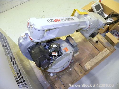 Used Motoman Versitle High-Speed Industrial Robot, Model HP20-A0. (6) Controlled axis, payload 20 kg, V-reach 3063mm, H-reach 1717mm, repeatability+/- 0.06mm. Vertical jointed arm type. Includes a NX...