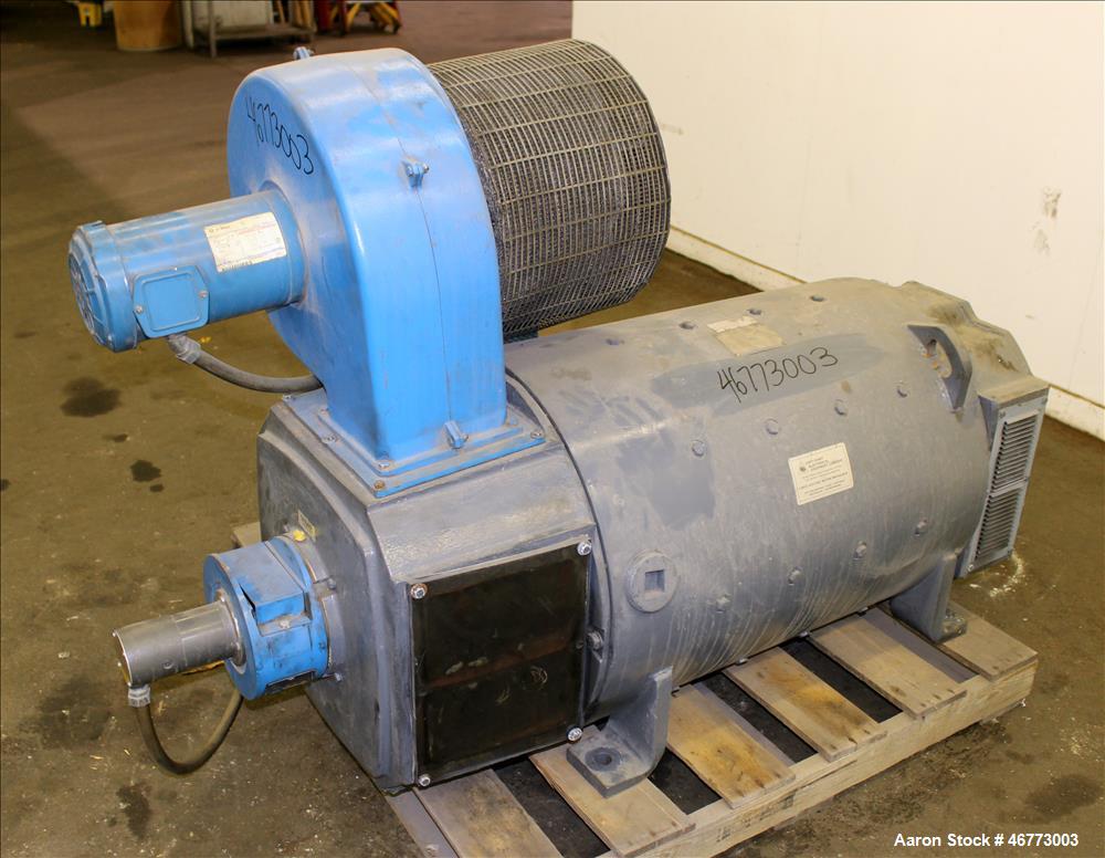 Used General Electric 400HP DC Motor. 3/500 volt, 1150/1500 rpm. Includes control panel with SSD 590 Analog drive. Last used on a Davis Standard 165mm single screw extruder, model 165MM-60TPIH.