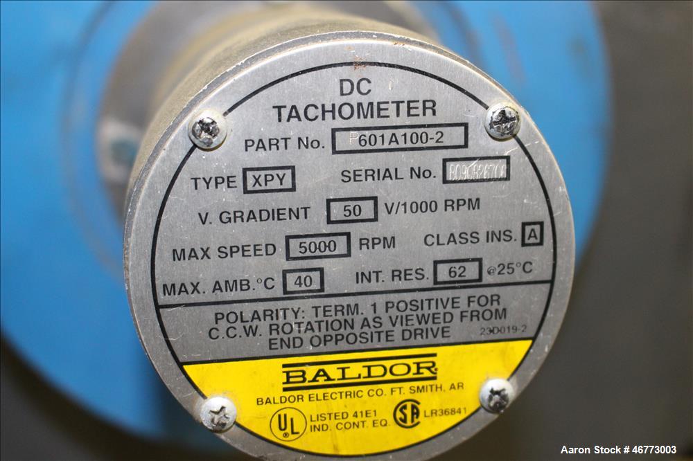 Used General Electric 400HP DC Motor. 3/500 volt, 1150/1500 rpm. Includes control panel with SSD 590 Analog drive. Last used on a Davis Standard 165mm single screw extruder, model 165MM-60TPIH.