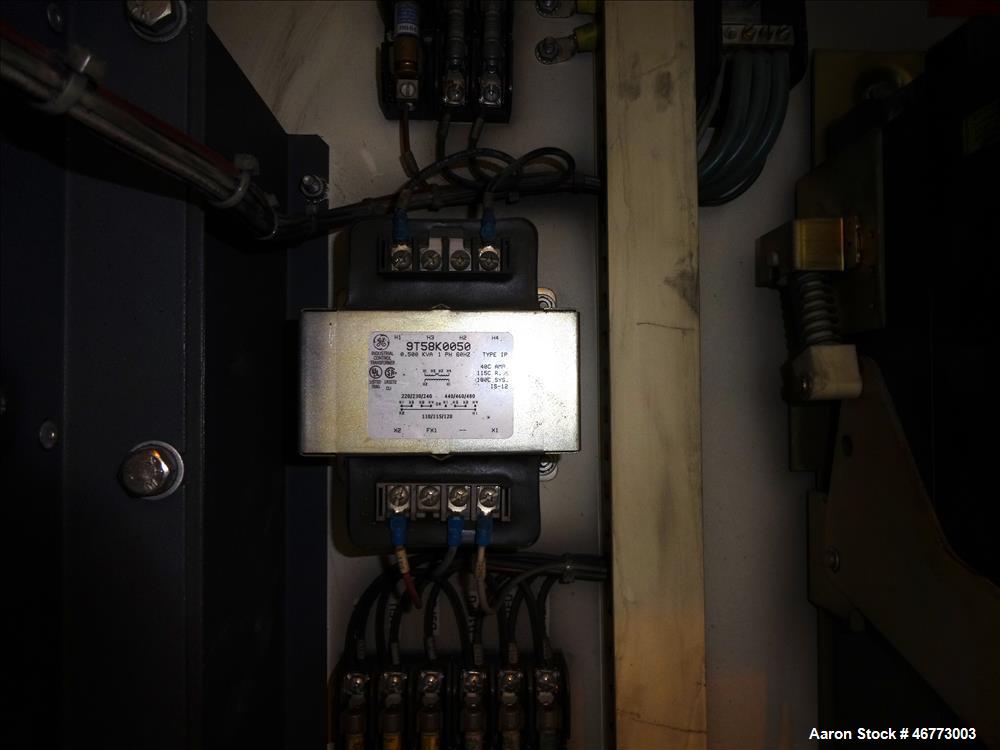 Used General Electric 400HP DC Motor. 3/500 volt, 1150/1500 rpm. Includes control panel with SSD 590 Analog drive. Last used on a Davis Standard 165mm single screw extruder, model 165MM-60TPIH.