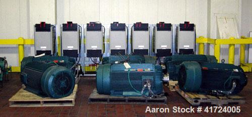 Used Reliance 300 hp AC motor. 3/60/460 input volts, 1794 output rpm. Includes an Allen-Bradley PowerFlex 700H adjustable frequency AC drive. 3/60/460 volt.
