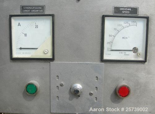 Used Actual .8" pedestal mounted single screw co-extruder, model AE22. Approximately 24 to 1 L/D ratio. Electrically heated, air cooled, 3 zone non-vented barrel. Feed opening, no hopper. Driven by a...