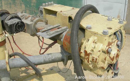 Used Actual 1.18" pedestal mounted single screw co-extruder, model AE30. Approximately 24 to 1 L/D ratio. Electrically heated, air cooled, 3 zone non-vented barrel. Feed opening, no hopper. Driven by...
