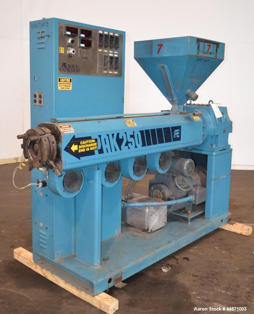 Used Akron 2-1/2" Single Screw Extruder, Model 250