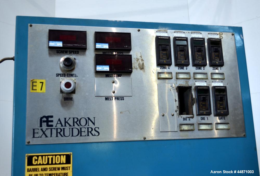 Used Akron 2-1/2" Single Screw Extruder, Model 250