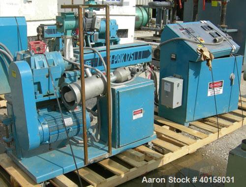 Used- Akron 1 3/4" single screw extruder, model M-PAK175, approximately 24 to 1 L/D ratio. Electrically heated, air cooled 3...