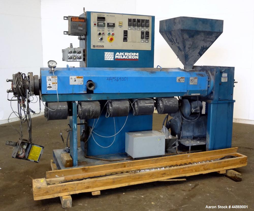 Used Akron Milacron 2-1/2” Single Screw Extruder, Model PAK 250