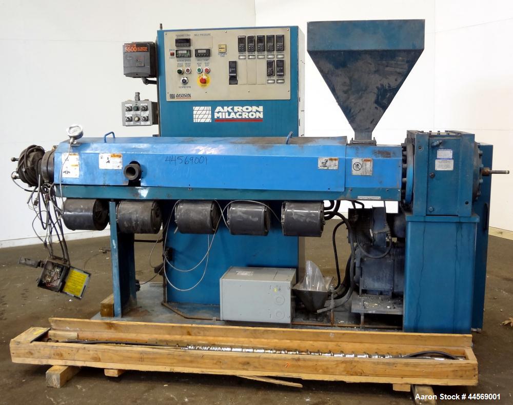 Used Akron Milacron 2-1/2” Single Screw Extruder, Model PAK 250