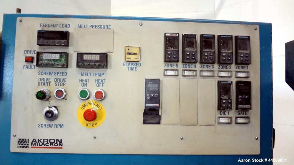 Used Akron Milacron 2-1/2” Single Screw Extruder, Model PAK 250