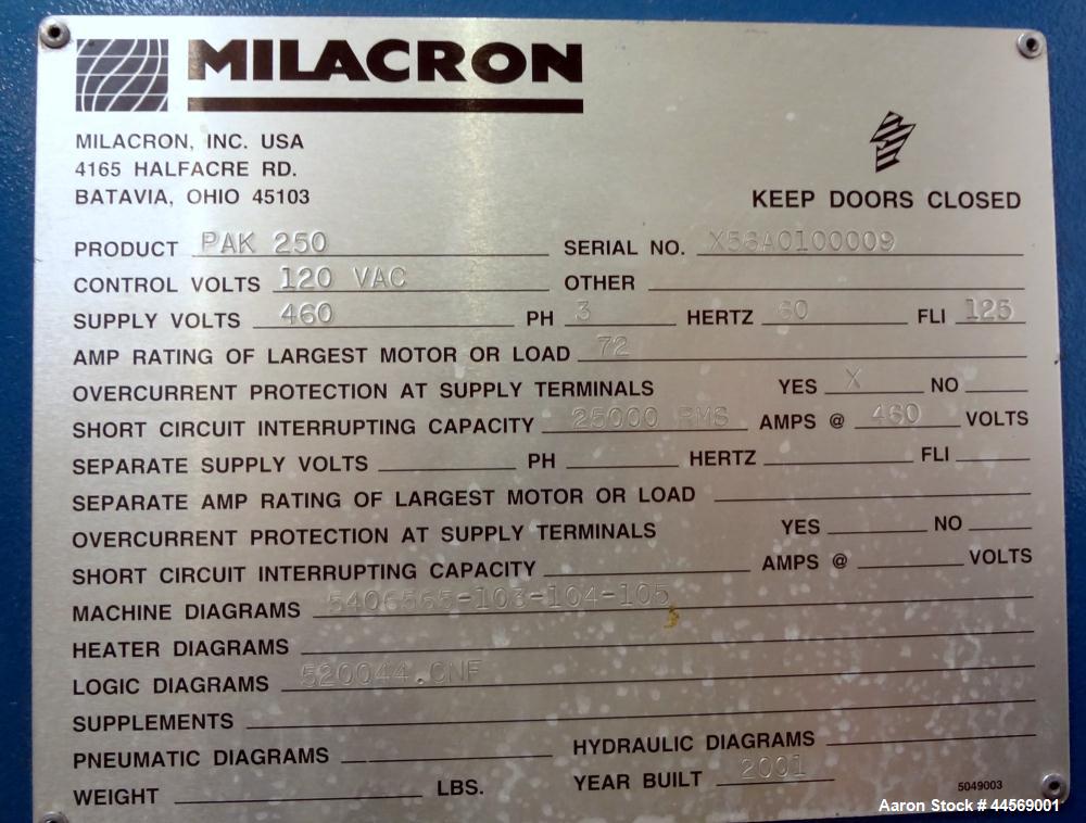 Used Akron Milacron 2-1/2” Single Screw Extruder, Model PAK 250