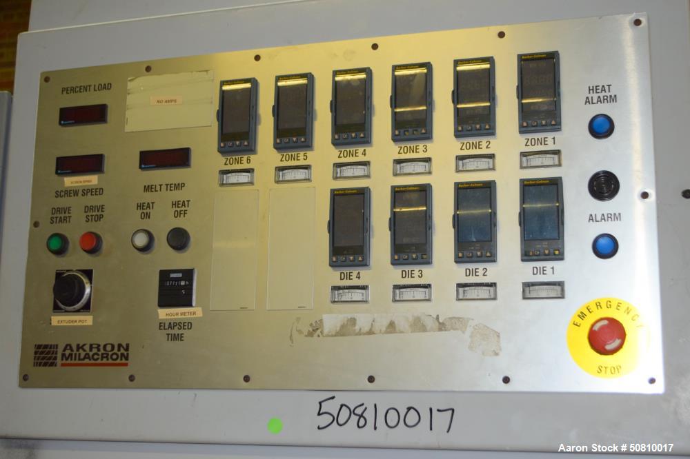 Used Milacron 3" Single Screw Extruder, Model PAK300