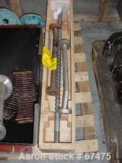 USED:Barmag single screw extruder, type 3E/24D-30MM. (1) 1.2" (30 mm) dia x 28" (720 mm) st side screw. 24:1 L/D. Electrically heated, air cooled. Belt driven by a 7.48 hp, 400 volt/50 cycle/3 ph XP ...