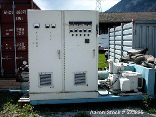 USED: Barmag model 9E4 extruder, 3.54" (90mm), type 9E4/27D. Maxscrew speed 125 rpm, driven by a 125 hp motor; heating and coolingcombination; 440 volts/60 hz/3 ph.