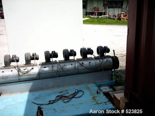 USED: Barmag model 9E4 extruder, 3.54" (90mm), type 9E4/27D. Maxscrew speed 125 rpm, driven by a 125 hp motor; heating and coolingcombination; 440 volts/60 hz/3 ph.