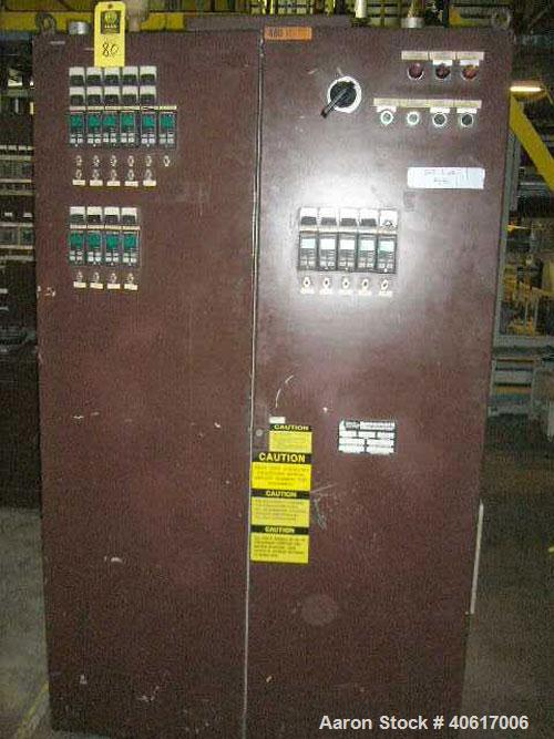 Used Battenfeld Gloucester 3.5" Single Screw Extruder, Model 35250. Approximate 30 to 1 L/D ratio, electrically heated, water cooled barrel with closed loop cooling system. Driven by an approximate 1...