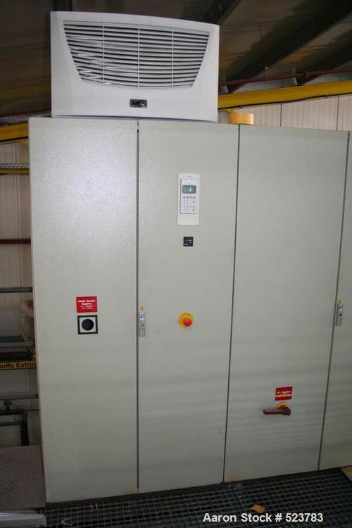 USED: Battenfeld/Gloenco single screw extruder. Screw diameter 4.72" (120 mm), excluding degassing pump, excluding die head. Previously used in a foam extrusion line. 480V/3 ph/50 hz. Including spare...