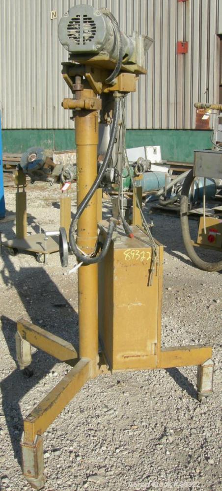 Used Becz Machine 1.25" Pedestal Mounted Single Screw Extruder, Model 252.25. Approximate 12:1 L/D ratio. Electrically heated, air cooled single zone non-vented barrel. Water cooled feed throat with ...